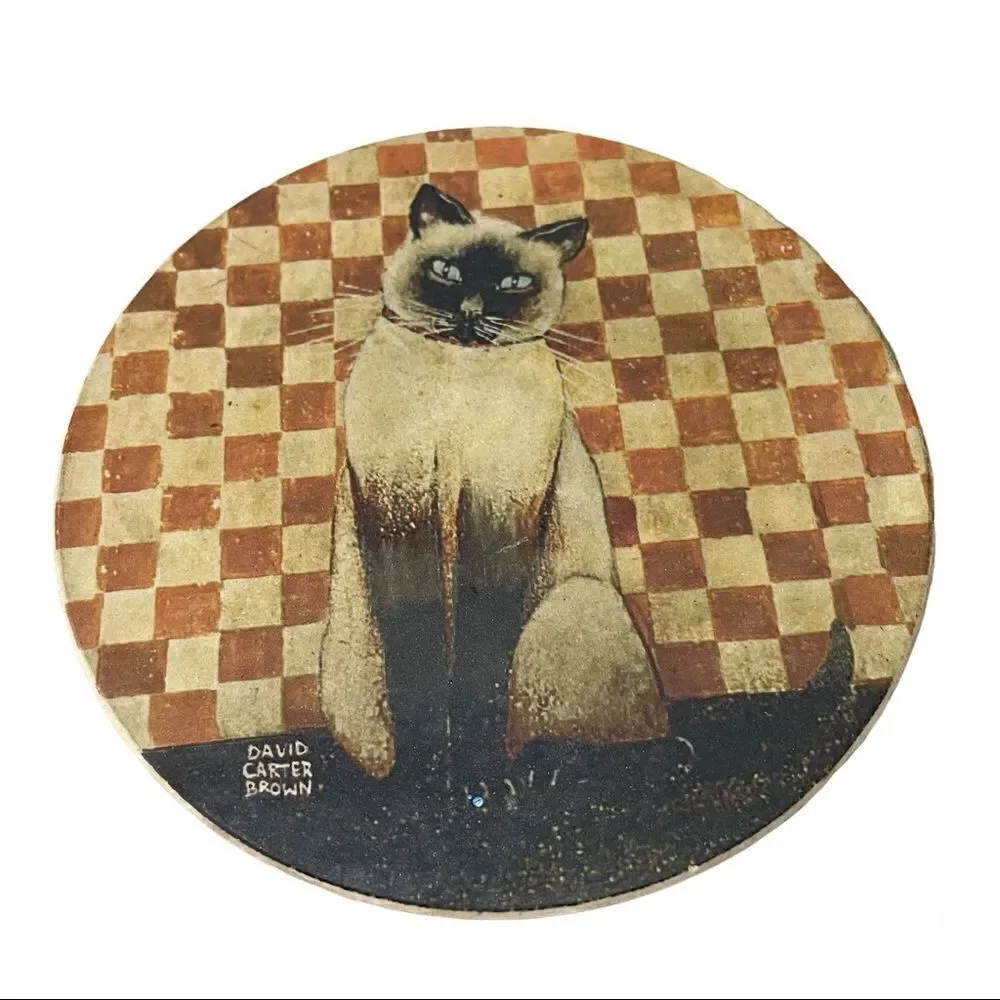 𝅺david Carter Brown Cats Set of 3 Drink Coaster